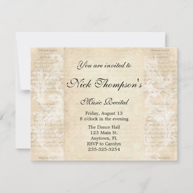 Convite antigo do considerando da música (Frente)