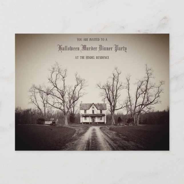 Convite antigo personalizado de Halloween para cas (Frente)