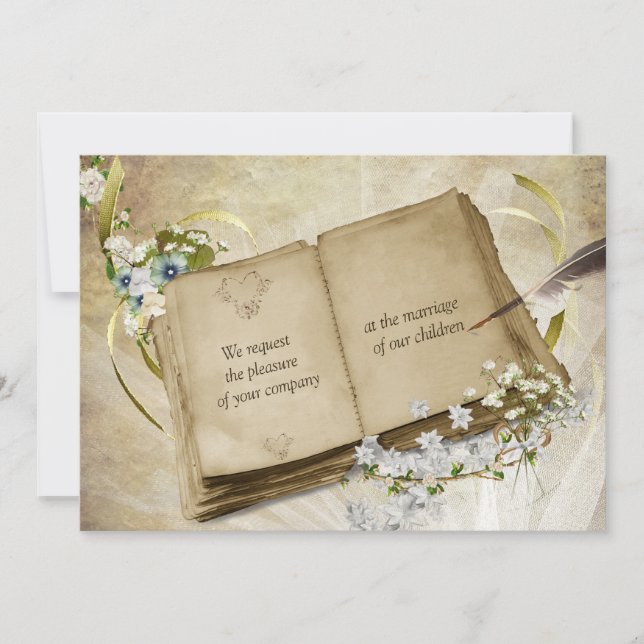 Convite Antiquado para Casamento (Frente)