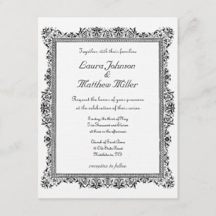 Convite Antiquado para Casamento