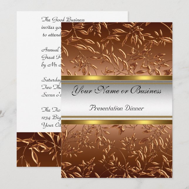 Convite anual para Janto de apresentação de negóci (Frente/Verso)