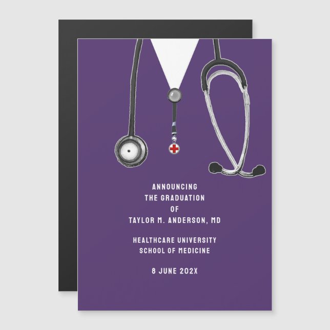 Convite Anúncio de Formatura da Faculdade de Medicina (Frente/Verso)