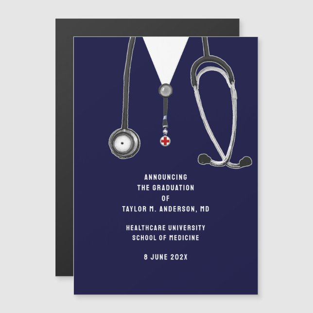 Convite Anúncio de Formatura da Faculdade de Medicina (Frente/Verso)