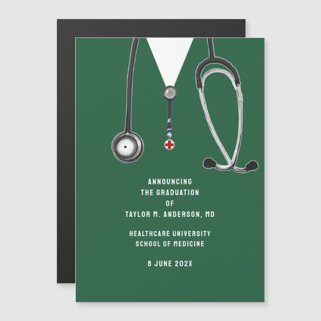 Convite Anúncio de Formatura da Faculdade de Medicina (Frente/Verso)