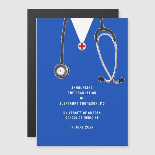 Convite Anúncio de Formatura da Faculdade de Medicina (Frente/Verso)