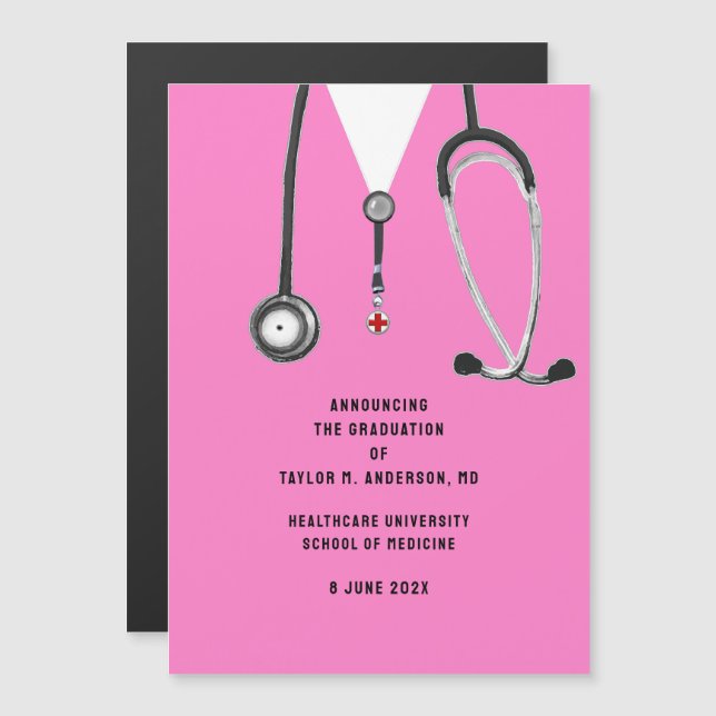 Convite Anúncio de Formatura da Faculdade de Medicina (Frente/Verso)