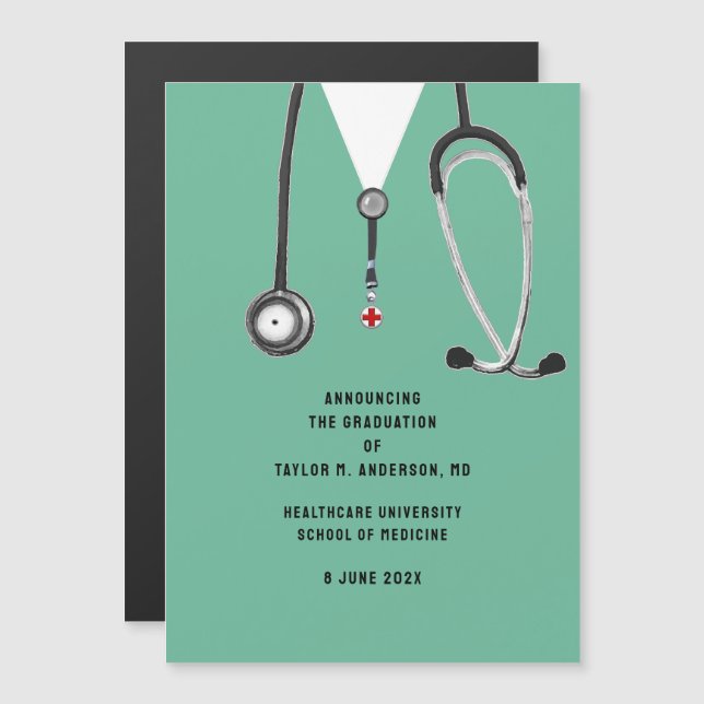 Convite Anúncio de Formatura da Faculdade de Medicina (Frente/Verso)
