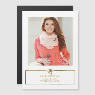 Convite Anúncio de Foto de Diploma de Graduação Branco e D