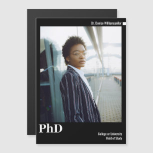 Convite Anúncio de Graduação de Foto em Branco Negro