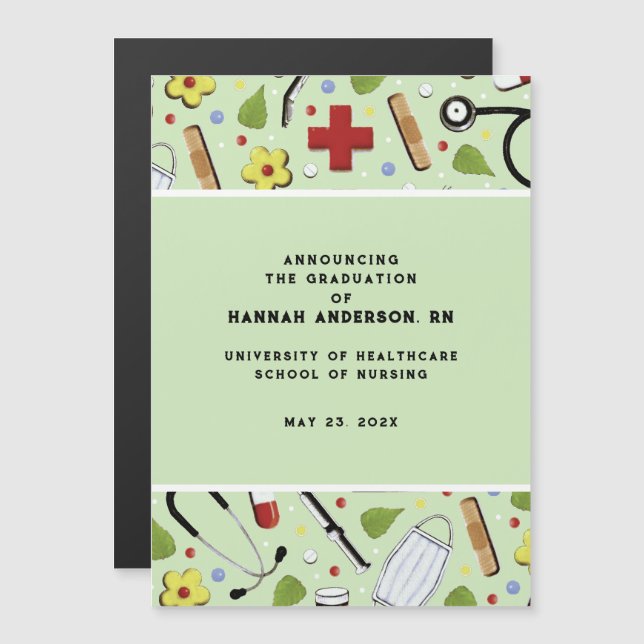 Convite Anúncio de Graduação na Enfermeira (Frente/Verso)