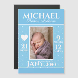 Convite Anúncio de Nascimento do Bebê do Estado Novo Azul 