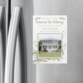 Convite Anúncio de Novo Endereço de Natal de Foto Magnétic