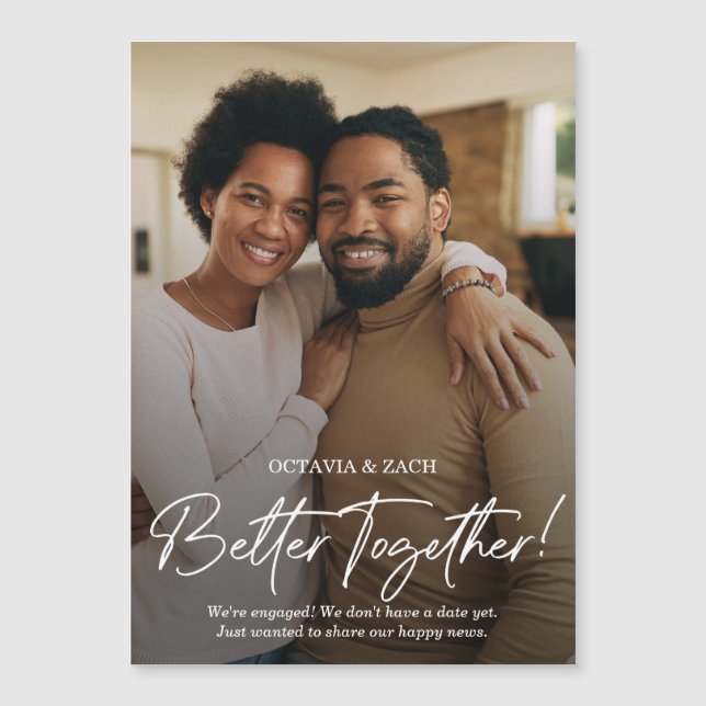 Convite Anúncio do Noivado de Fotografias Melhor Junto (Frente)