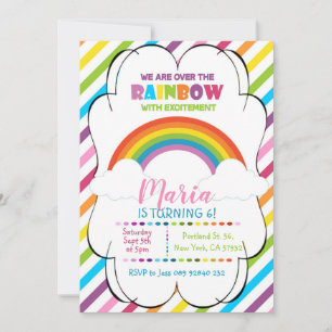 Convite ao Aniversário de criança Rainbow