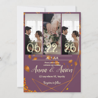 Convite ao casamento outono com Fotografias | Amei