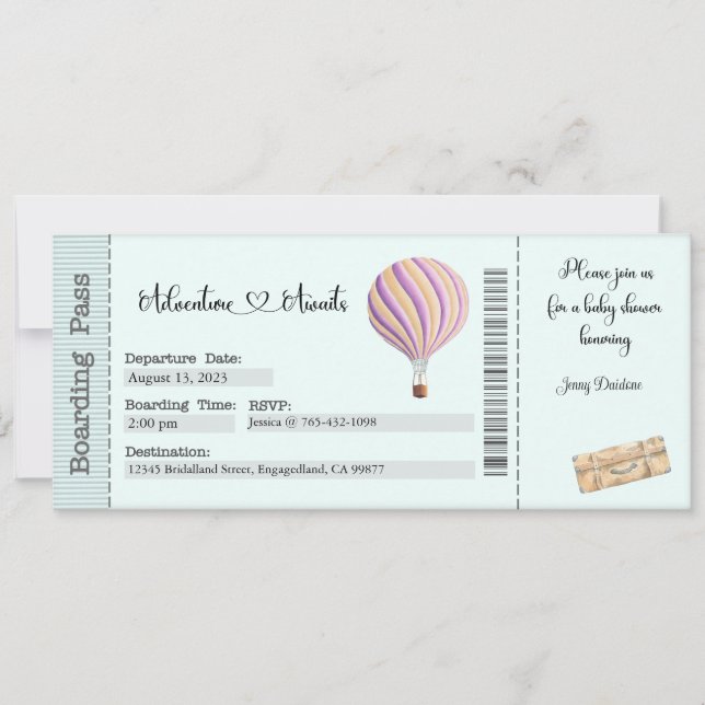 Convite ao chá de fraldas, Aguardam Aventura (Frente)