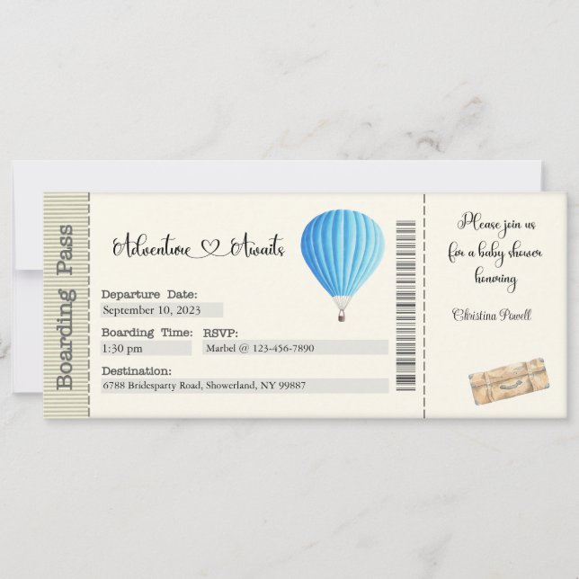 Convite ao chá de fraldas, Aguardam Aventura (Frente)