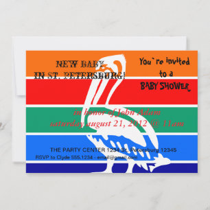 Convite ao chá de fraldas com a bandeira das Ruas.