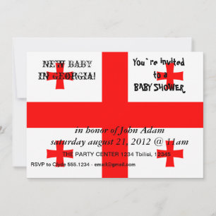 Convite ao chá de fraldas com Bandeira da Geórgia