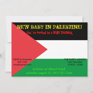 Convite ao chá de fraldas com Bandeira da Palestin