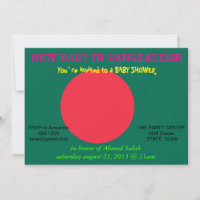 Convite ao chá de fraldas com Bandeira de Banglade
