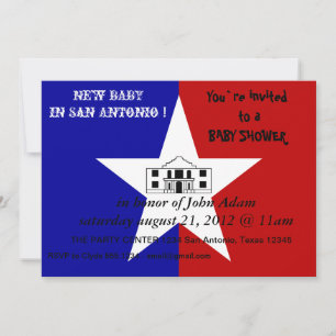 Convite ao Chá de fraldas com Bandeira de San Ant