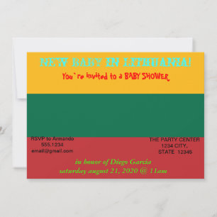 Convite ao chá de fraldas com pavilhão da Lituânia