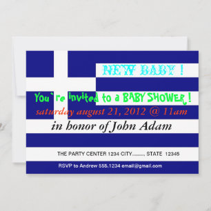 Convite ao chá de fraldas com Sinalizador da Gréci