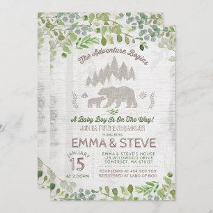 Convite Ao Chá de fraldas De Urso A Aventura Começ