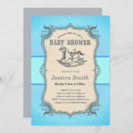 Convite ao CHÁ DE FRALDAS de Vintage - Cavalo de R