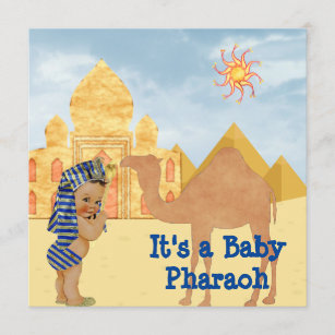 Convite ao Chá de fraldas Egípcio com Vintage Baby