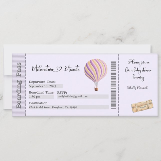 Convite ao chá de fraldas, Mãe para Ser Convidada (Frente)