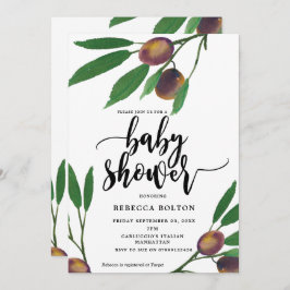 convite ao chá de fraldas moderno de laurel