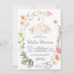 Convite ao Chá de fraldas Swan, Convite Swan