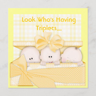 CONVITE AO CHÁ DE FRALDAS TRIPLETS PARA MÚLTIPLO