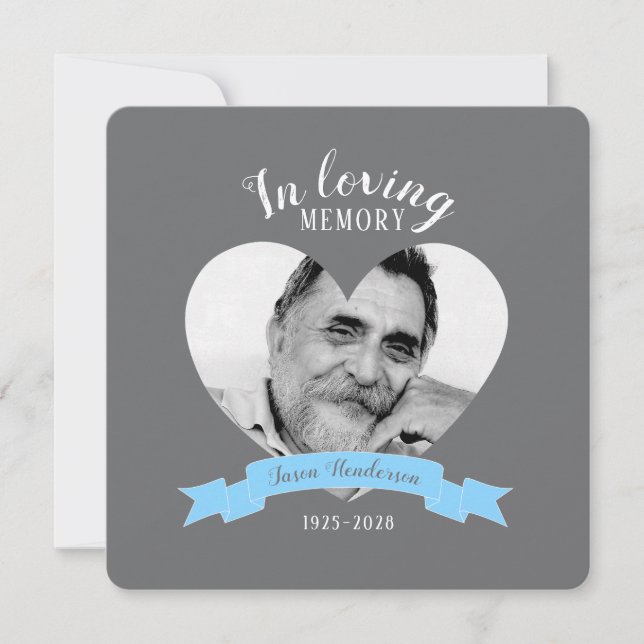 Convite ao funeral de Fita Azul de Foto do Serviço (Frente)