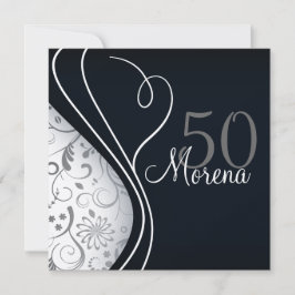 Convite ao Quadrado Negro Elegante