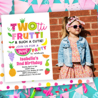 Convite ao segundo aniversário TWOtti Frutti com F