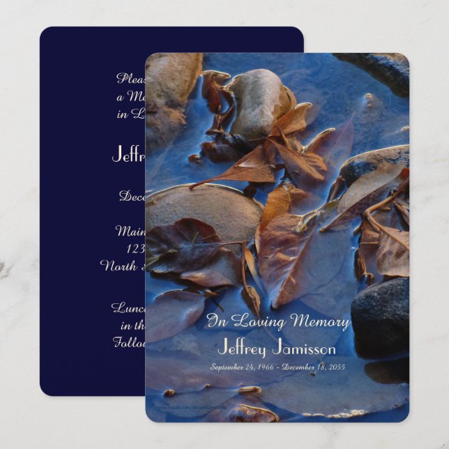 Convite ao Serviço Memorial, Folhas na Água (Frente/Verso)