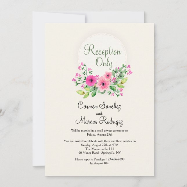 Convite Apenas para Recepção (Frente)