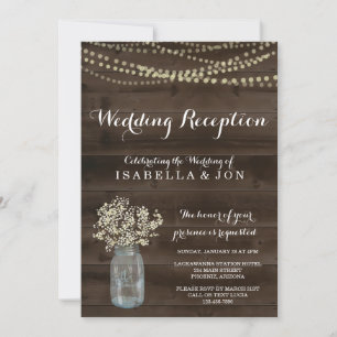 Convite Apenas para Recepção de Casamento   Rústic