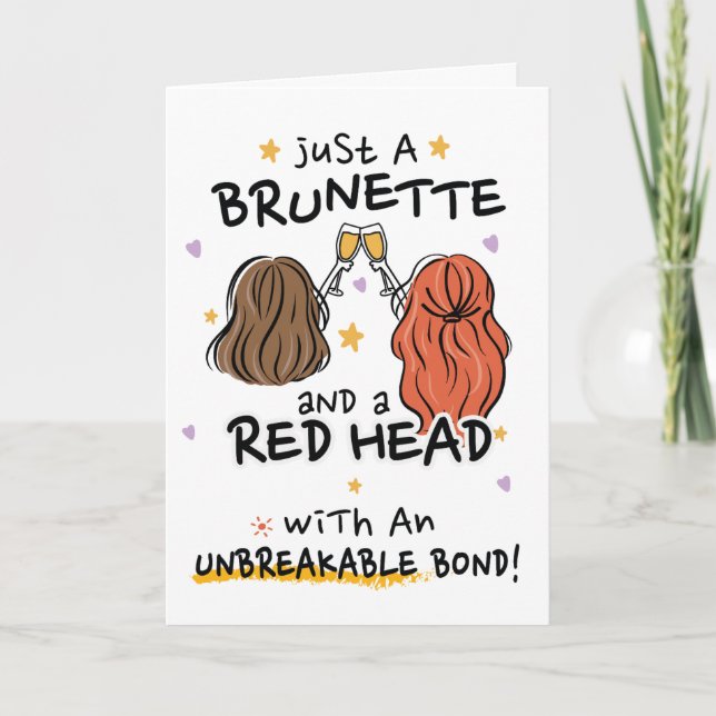 Convite "Apenas um Brunette e um Cabeça Vermelha" (Frente)