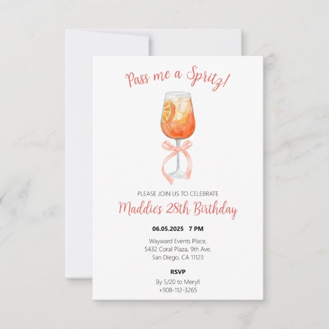 Convite Aperol Spritz Birthday (Frente)