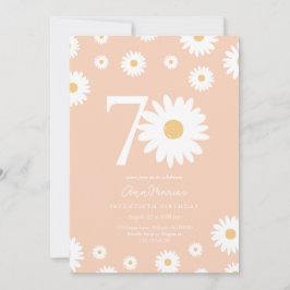 Convite Apricot Daisy 70 Birthday