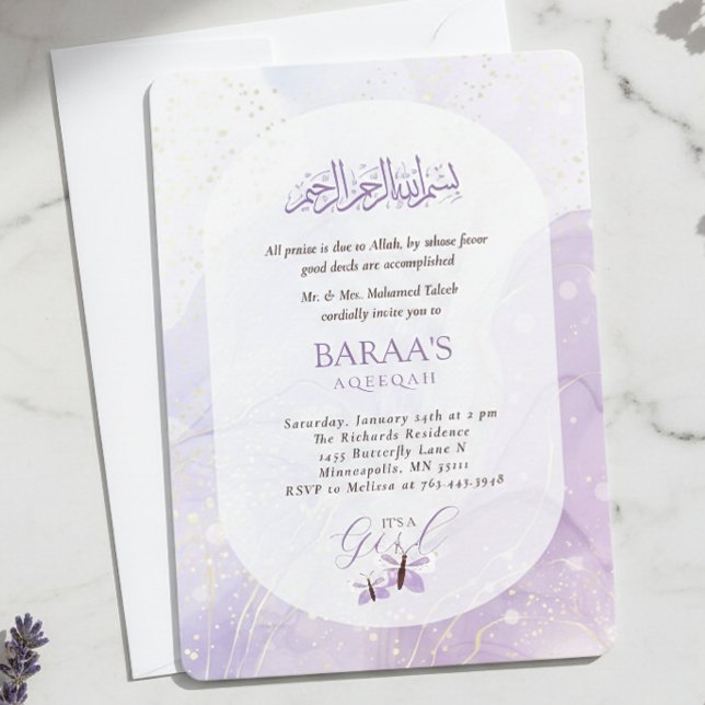 Convite Aqiqah Cerimônia de Nomeação do Bebê É uma (Criador carregado)