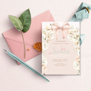 Convite Aqiqah para Flores Rosa