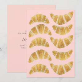 Convite Aquarela Croissant Rosa