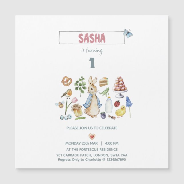 Convite Aquarela Peter o Rabbit (Frente)