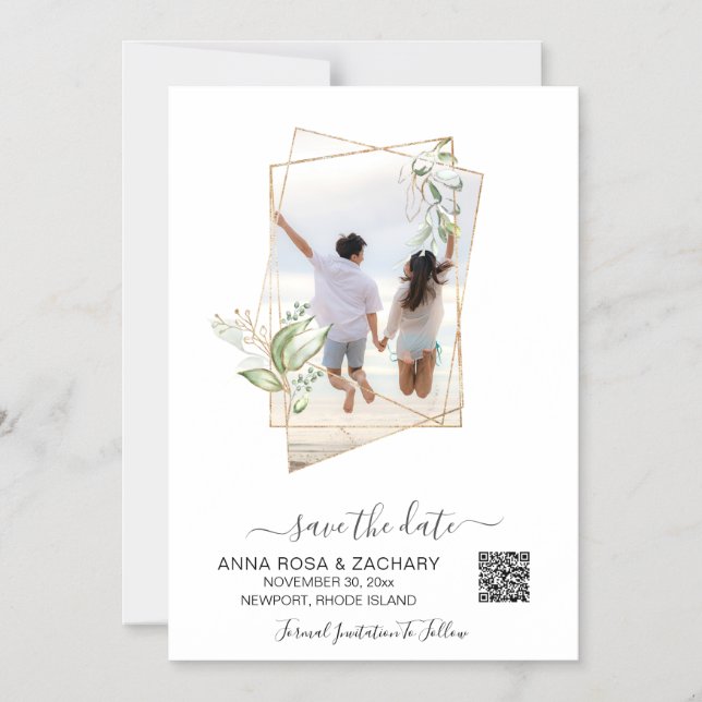 Convite *~* AR6 WEDDING SALVE A DATA QR Dourada - Site (Frente)