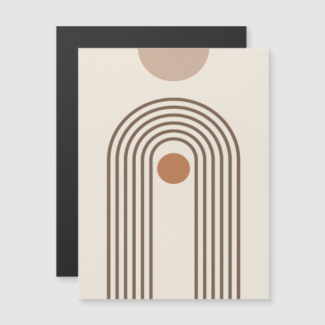 Convite Arco-íris e Sol, Arte Geométrica Abstrata Boho (Frente/Verso)